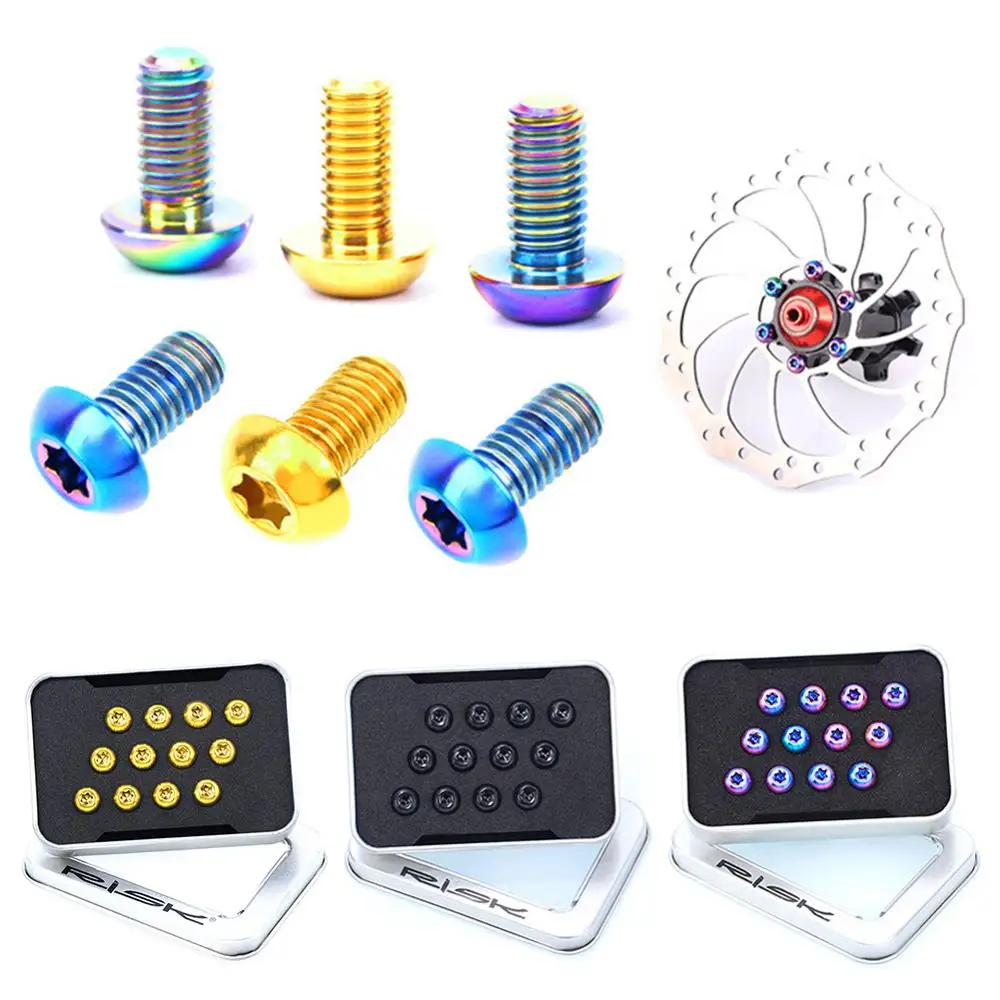 12pcs/box Mountain Road Bike Bicycle TC4 Titanium M5X10mm Disc Brake Rotor Fixing Bolts Screws T25 Torx Round Head
12pcs/box Mountain Road Bike Bicycle TC4 Titanium M5X10mm Disc Brake Rotor Fixing Bolts Screws T25 Torx Round Head