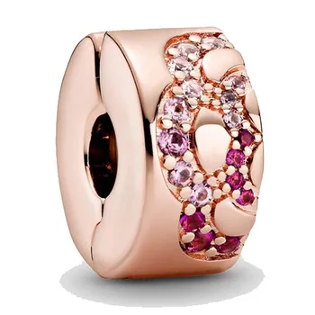 Original Rose Pink Fan Pattern Spacer Clip With Crystal Beads Fit 925 Sterling Silver Charm Bracelet Diy Jewelry
Original Rose Pink Fan Pattern Spacer Clip With Crystal Beads Fit 925 Sterling Silver Charm Bracelet Diy Jewelry