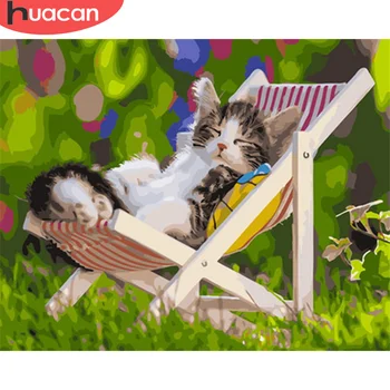 HUACAN DIY Pictures By Number Kits Home Decor Painting By Numbers Cat Animal Drawing On Canvas HandPainted Art Gift 
HUACAN DIY Pictures By Number Kits Home Decor Painting By Numbers Cat Animal Drawing On Canvas HandPainted Art Gift