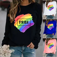 Pride Rainbow Stripes Printed Hoodies Women Fleece Long Sleeve O Neck Loose Sweatshirt Girl Women Hoodie Pullovers Winter 
Pride Rainbow Stripes Printed Hoodies Women Fleece Long Sleeve O Neck Loose Sweatshirt Girl Women Hoodie Pullovers Winter