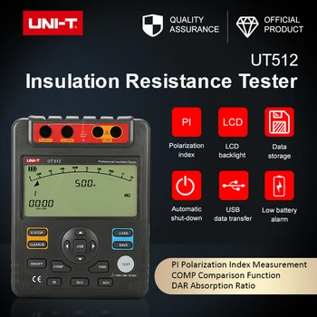 Digital Insulation Resistance Tester UT512 500V--2500V megger earth ground Resistance meter Ohm meter tester DC/AC
Digital Insulation Resistance Tester UT512 500V--2500V megger earth ground Resistance meter Ohm meter tester DC/AC