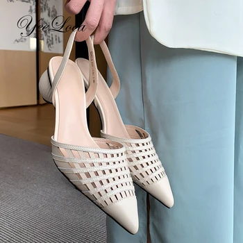 Pumpkin Heel Pointed Toe Sandals Women Genuine Leather Vintage Ladies Sandals Summer Woman Shoes Air Mesh Designer Sandals 
Pumpkin Heel Pointed Toe Sandals Women Genuine Leather Vintage Ladies Sandals Summer Woman Shoes Air Mesh Designer Sandals