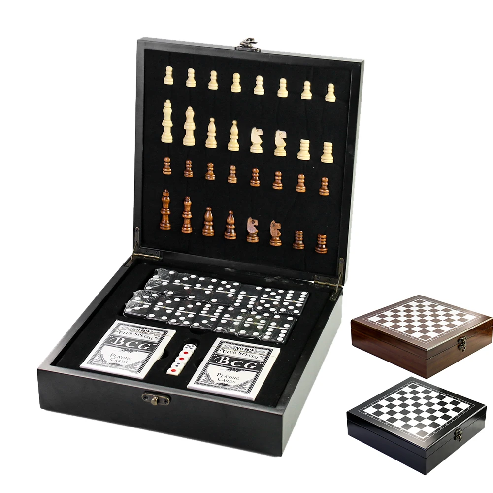 Box 4 In 1 Wooden Chess Adult Chess Card Toys Domino Set Children's Parent-child Chess Toys Board Games Folding Large Board
Box 4 In 1 Wooden Chess Adult Chess Card Toys Domino Set Children's Parent-child Chess Toys Board Games Folding Large Board