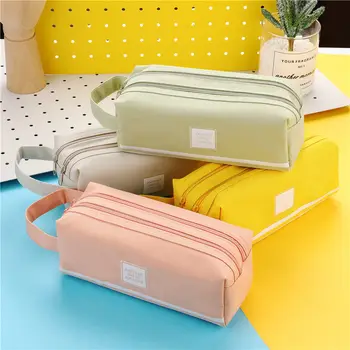 Creative Square Double Layer Canvas Pencil Case Simple Large Capacity Stationery Bag Pencil Case Student Stationery Wholesale 05 
Creative Square Double Layer Canvas Pencil Case Simple Large Capacity Stationery Bag Pencil Case Student Stationery Wholesale 05