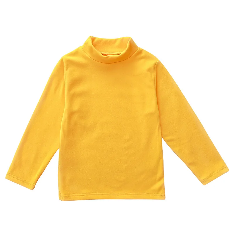 Однотонные футболки для мальчиков Осенняя водолазка с длинными рукавами и