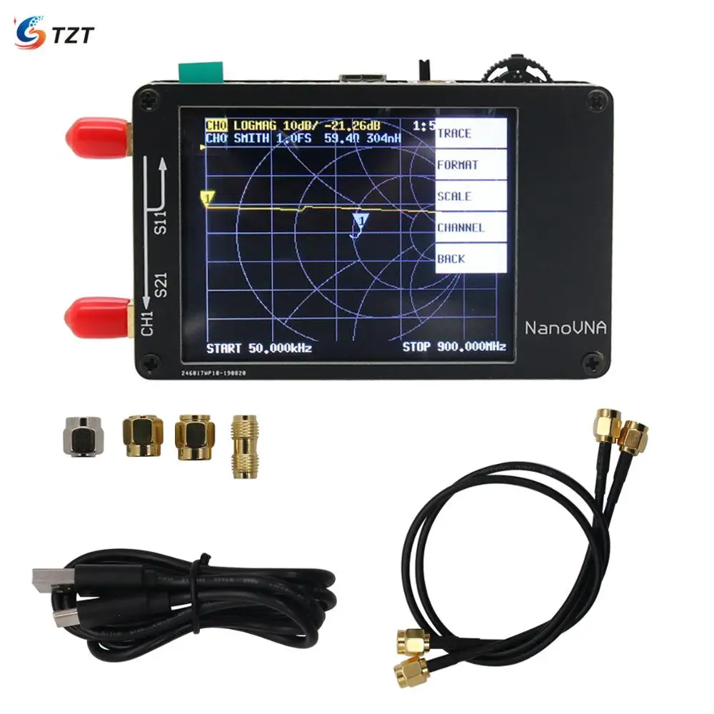 TZT 50KHz-300MHz NanoVNA Vector Network Analyzer HF VHF UHF Antenna Analyzer 2.8" TFT Screen
TZT 50KHz-300MHz NanoVNA Vector Network Analyzer HF VHF UHF Antenna Analyzer 2.8" TFT Screen