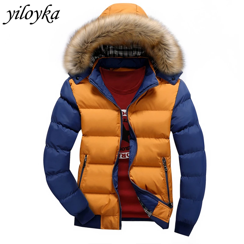 New Men Spliced Down Jacket Winter Male Casual Hooded Outwears Coat Warm Fur Parka Overcoat Men's Solid Thick Zipper Jackets
New Men Spliced Down Jacket Winter Male Casual Hooded Outwears Coat Warm Fur Parka Overcoat Men's Solid Thick Zipper Jackets