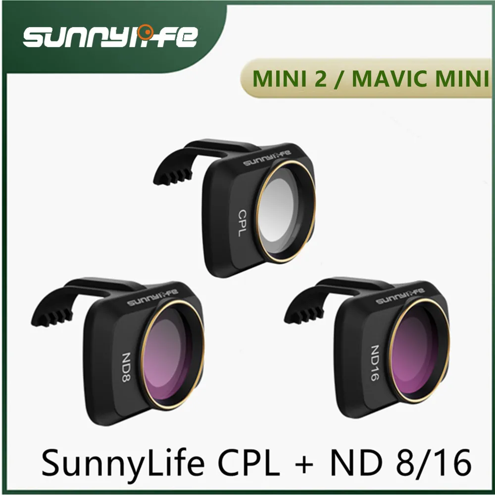 Фото Набор фильтров SunnyLife CPL ND 8 16 из трех частей для DJI Mavic Mini 2 Избегайте чрезмерного