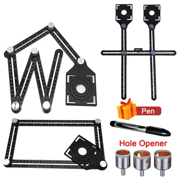 6 Fold Aluminium Alloy Angle Ruler Finder Measuring Ruler Perforated Mold Template Tool Izer Locator Drill Guide Tile Hole
6 Fold Aluminium Alloy Angle Ruler Finder Measuring Ruler Perforated Mold Template Tool Izer Locator Drill Guide Tile Hole
