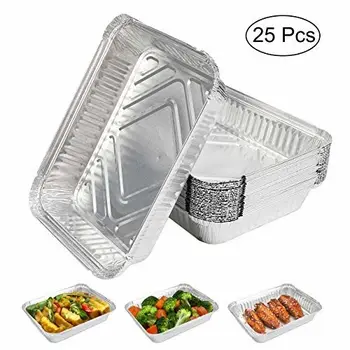 

Expower Lot de 25 plateaux en aluminium, parfaits pour le camping et l'utilisation en extérieur, grillage, cuisine, pâtisserie