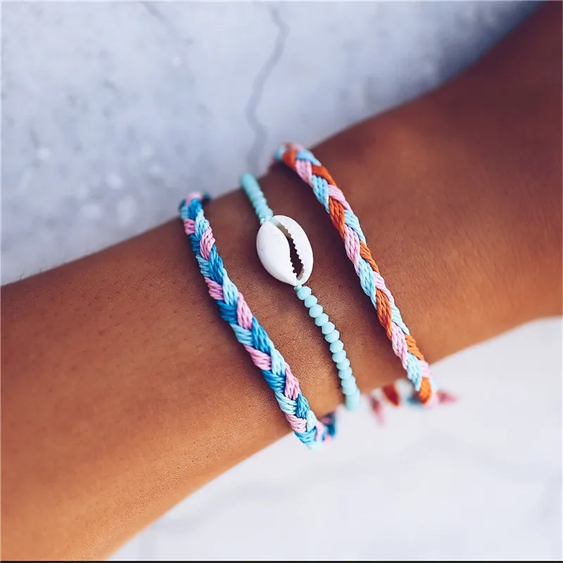 3PCS Boho Cowrie Shell Handmade String Bracelet Knotted Woven Friendship Bracelets for Women Macrame Bracelet Set Beach Jewelry
3PCS Boho Cowrie Shell Handmade String Bracelet Knotted Woven Friendship Bracelets for Women Macrame Bracelet Set Beach Jewelry