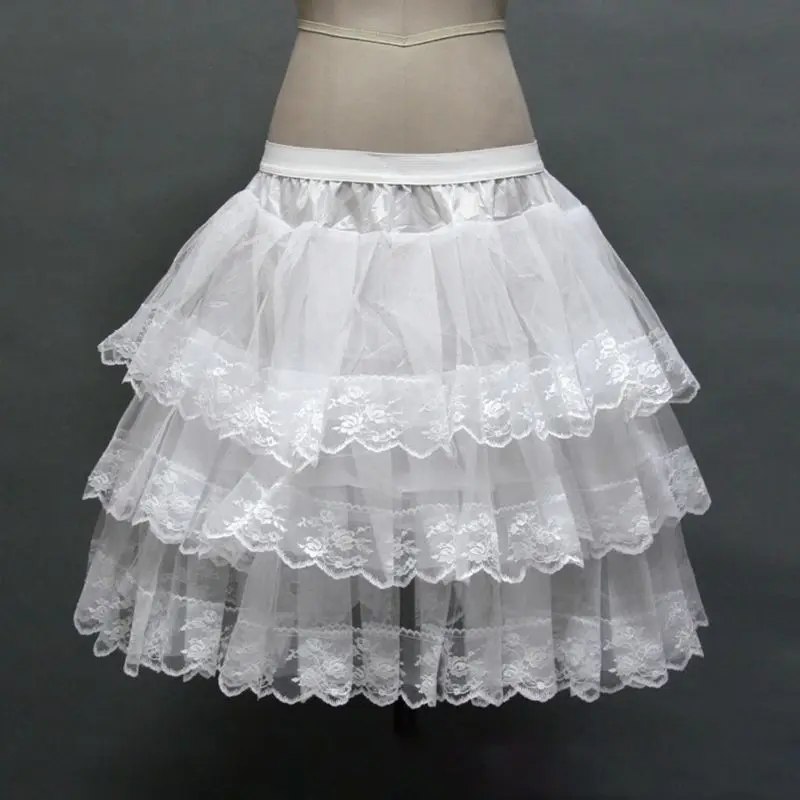 Wedding Dress Skirt 3 Layers no Hoops Lace Cosplay Prom Lolita Petticoat White Inner Substrate Short Skirts
Wedding Dress Skirt 3 Layers no Hoops Lace Cosplay Prom Lolita Petticoat White Inner Substrate Short Skirts