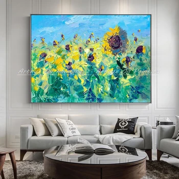 Arthyx Hand Painted Knife Sunflower Oil Paintings On Canvas Wall Pictures Modern Abstract Art Posters For Living Room Home Decor
Arthyx Hand Painted Knife Sunflower Oil Paintings On Canvas Wall Pictures Modern Abstract Art Posters For Living Room Home Decor