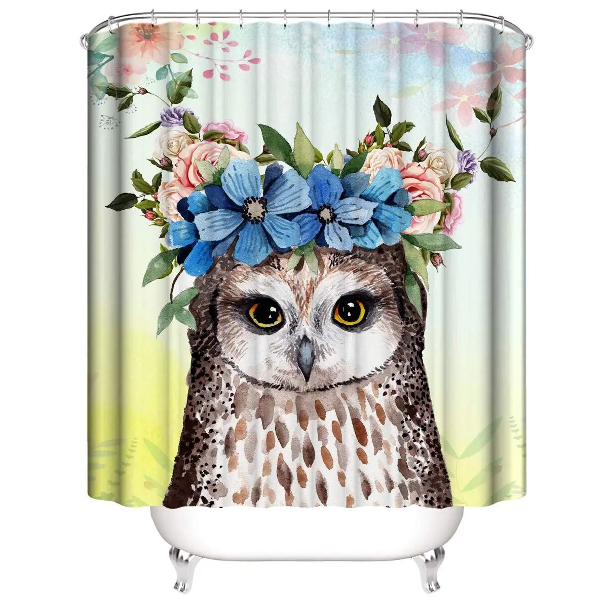 Tree Art Animal Bird Fabric Shower Curtain,Waterproof Polyester Owl Purple Floral Turquoise Bath Curtain with Hooks,60x72
Tree Art Animal Bird Fabric Shower Curtain,Waterproof Polyester Owl Purple Floral Turquoise Bath Curtain with Hooks,60x72
