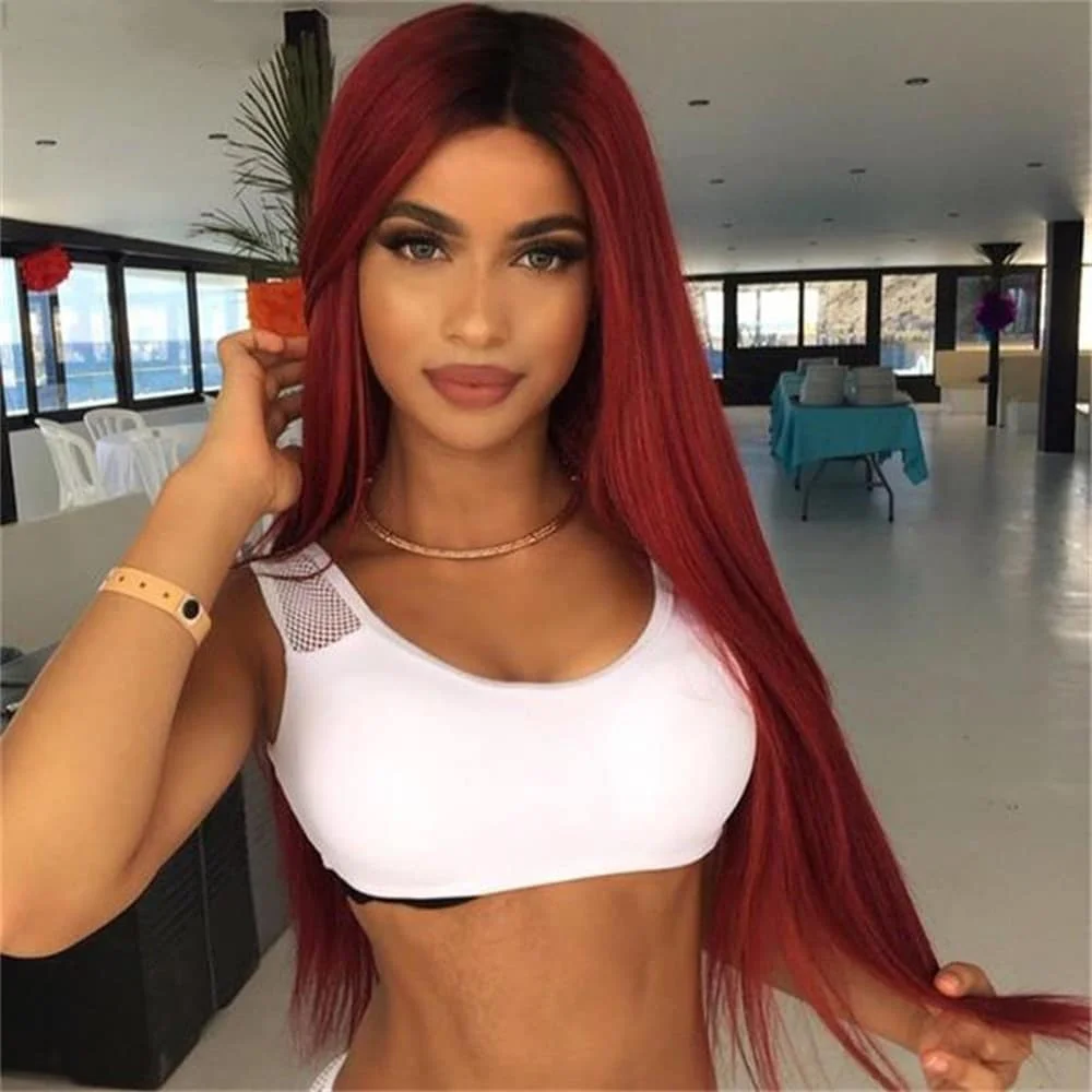 DLME Lace Frontal Red Straight Synthetic wigs Middle Part High Temperature Heat Resistant Fiber Cosplay Wigs For Women 39J
DLME Lace Frontal Red Straight Synthetic wigs Middle Part High Temperature Heat Resistant Fiber Cosplay Wigs For Women 39J