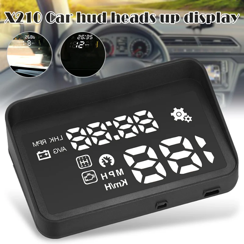 X210 Auto HUD Car Head Up Display Fuel Consumption Vehicle Projection Automotive OBD2 Speedometer TP899
X210 Auto HUD Car Head Up Display Fuel Consumption Vehicle Projection Automotive OBD2 Speedometer TP899