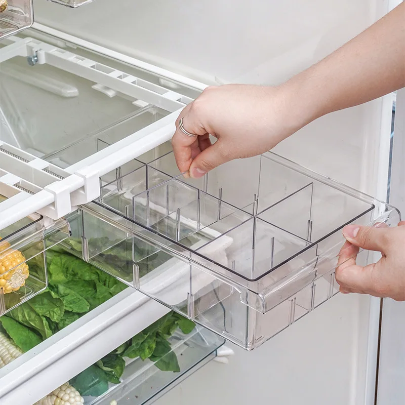 PET Refrigerator Drawer Storage Box Non-grid 4-8 Grid Food Organizer Transparent Rectangular Storage Box
PET Refrigerator Drawer Storage Box Non-grid 4-8 Grid Food Organizer Transparent Rectangular Storage Box