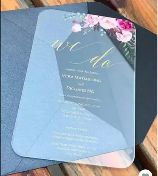 10pcs high glass elegant acrylic invitation card free customization invitation card envelop
10pcs high glass elegant acrylic invitation card free customization invitation card envelop