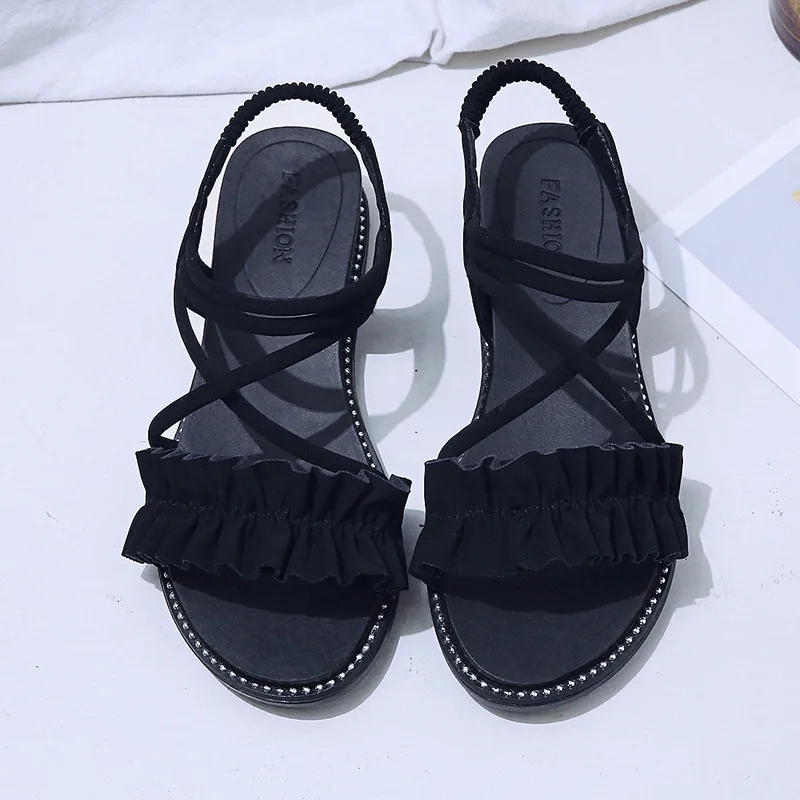 2019 summer new Korean version of net red ROMAN SANDALS Fairy Cross strap slope with students' versatile sandals
2019 summer new Korean version of net red ROMAN SANDALS Fairy Cross strap slope with students' versatile sandals