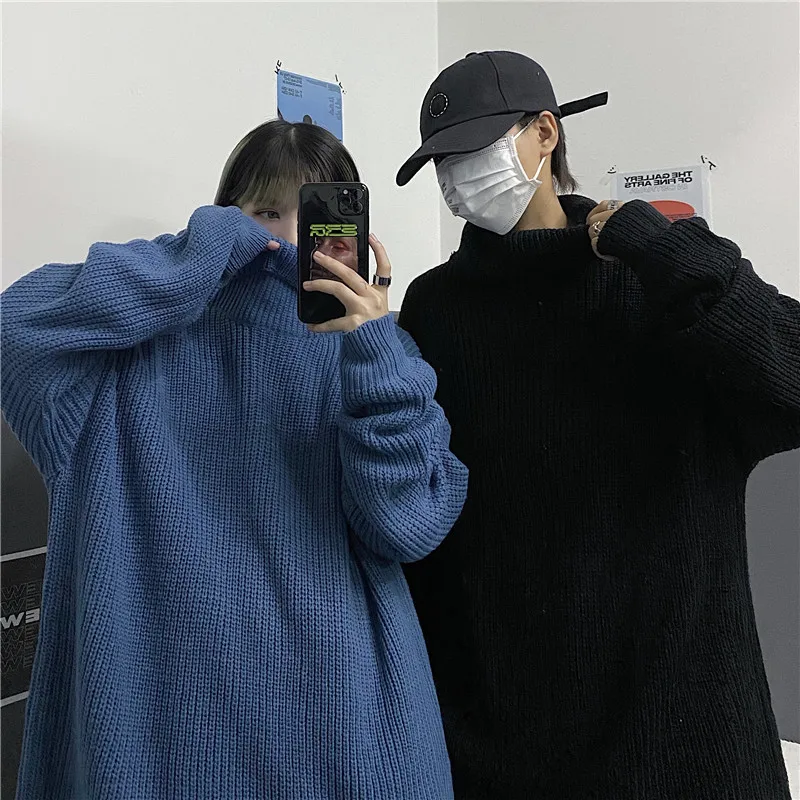 2020 Trend Retro High Street All-Match Solid Color Large Size Mid-High Neck Knitted Sweater For Men And Women
2020 Trend Retro High Street All-Match Solid Color Large Size Mid-High Neck Knitted Sweater For Men And Women