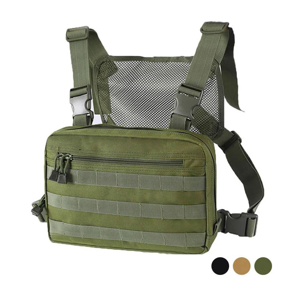 Tactical Chest Bag Molle Military Combat Front Pack Vest Hip Hop Backpack Detachable Strap Zipper Pockets Outdoor Hunting Bags
Tactical Chest Bag Molle Military Combat Front Pack Vest Hip Hop Backpack Detachable Strap Zipper Pockets Outdoor Hunting Bags