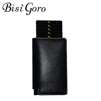 BISI GORO Pop-up Wallet RFID Blocking Pouch for Credit Card Genuine Leather Card Wallet Aluminum Box Card Case Fashion Unisex
BISI GORO Pop-up Wallet RFID Blocking Pouch for Credit Card Genuine Leather Card Wallet Aluminum Box Card Case Fashion Unisex