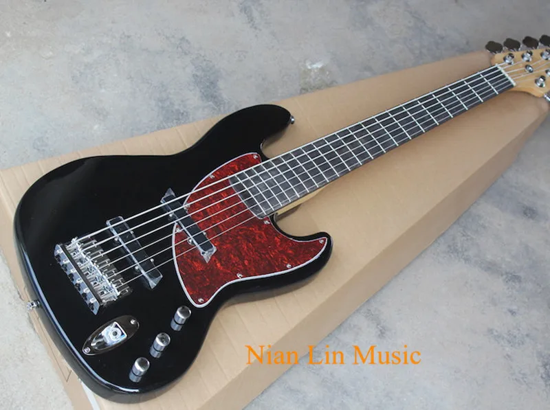 6-String Bass Guitar,Black Color Body,Red Pickguard,Maple Fingerboard,21 Frets and can be Customized
6-String Bass Guitar,Black Color Body,Red Pickguard,Maple Fingerboard,21 Frets and can be Customized