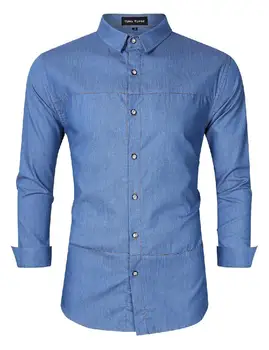 ZACOO Yong Horse Men's Casual Slim Fit Button Down Long Sleeve Denim Shirt
ZACOO Yong Horse Men's Casual Slim Fit Button Down Long Sleeve Denim Shirt