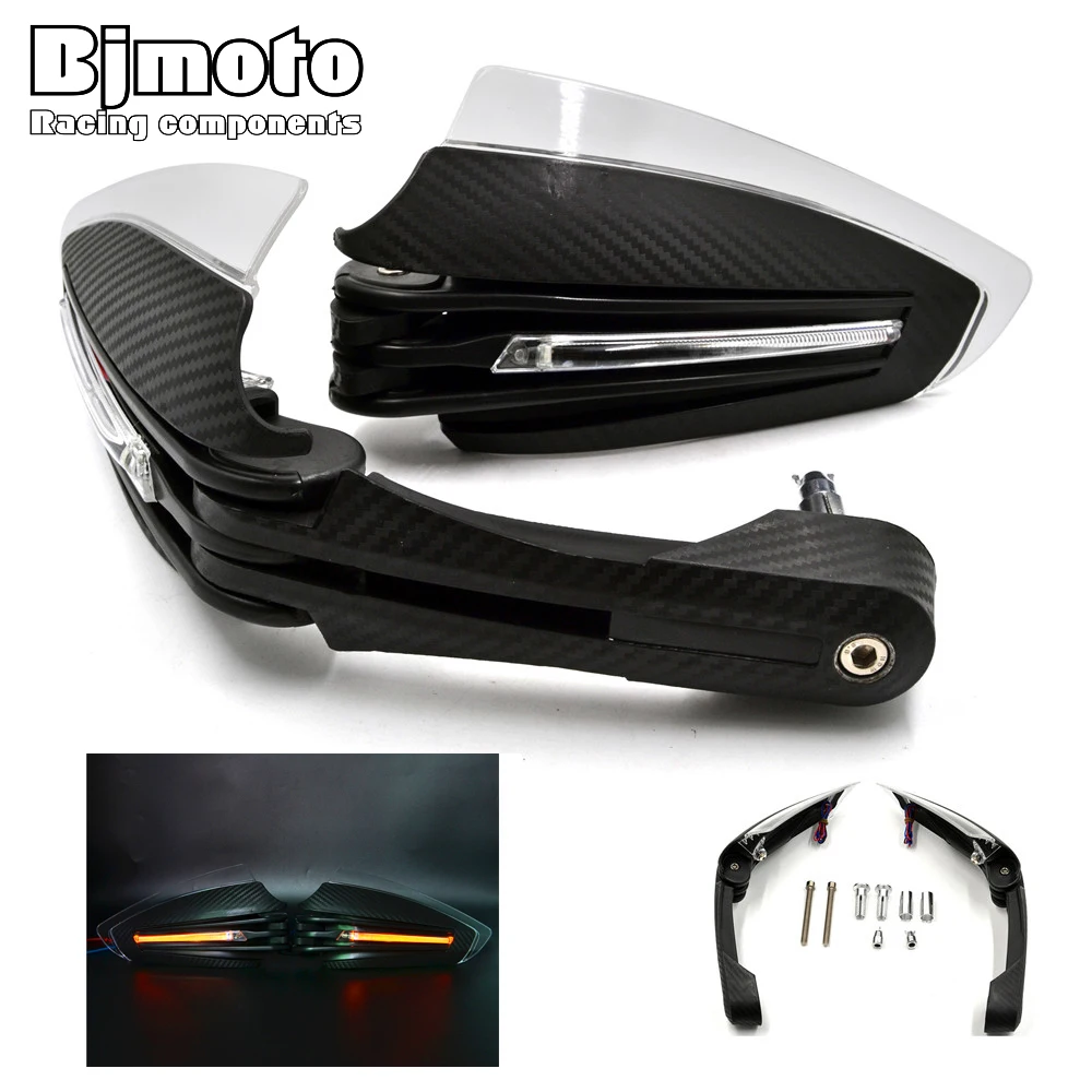 7/8" Motorcycle Handlebar Hand Guard Protector with LED rurning turn signal Light For ATV 28mm 22mm Black Handbar Handguard
7/8" Motorcycle Handlebar Hand Guard Protector with LED rurning turn signal Light For ATV 28mm 22mm Black Handbar Handguard