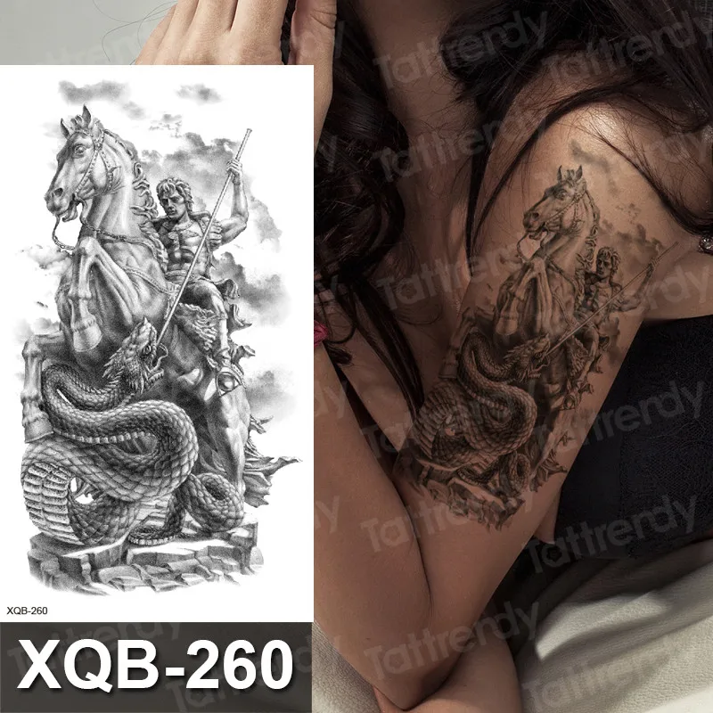 Фото Temporary sleeve tattoo black henna sexy body art on arm band tatoo fake waterproof for women men dragon god horse tattoos | Красота и