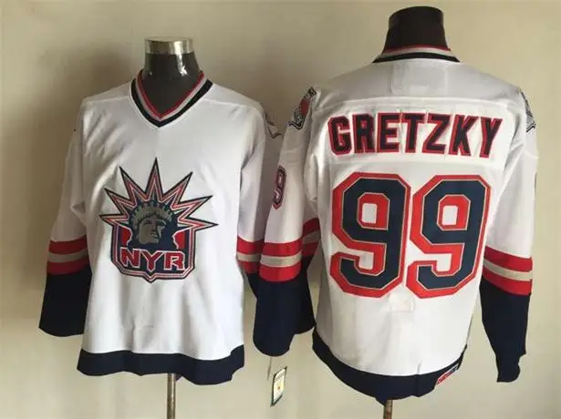 

#99 WAYNE GRETZKY NEW YORK Lady Liberty Hockey Jersey Embroidery Stitched Customize any number and name Jerseys