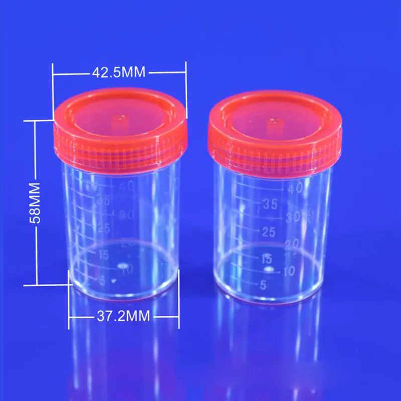 5 Bottles of Urine Container Sample Cup Stationery Experiment 40ml / 60ml Volume Molded Exhaust Ml and Oz PP EO Sterile Red Lid
5 Bottles of Urine Container Sample Cup Stationery Experiment 40ml / 60ml Volume Molded Exhaust Ml and Oz PP EO Sterile Red Lid