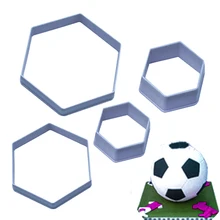 

Soccer Shape Cookie Cutter Hexagon Cutters Set Fondant Cake Mold DIY Sugar Craft Football Print Plunger Kitchen Accessories