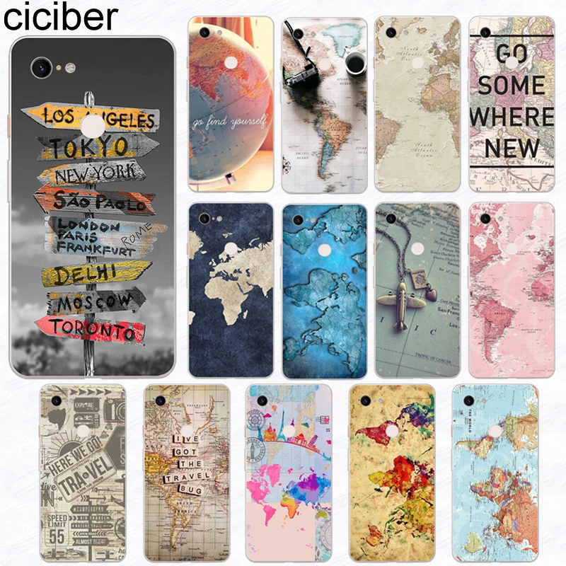 ciciber Phone Case for Google Pixel 4 3a XL Soft Silicone TPU Cover for Google Pixel 3 2 XL Funda World Map Travel Coque Capinha
ciciber Phone Case for Google Pixel 4 3a XL Soft Silicone TPU Cover for Google Pixel 3 2 XL Funda World Map Travel Coque Capinha