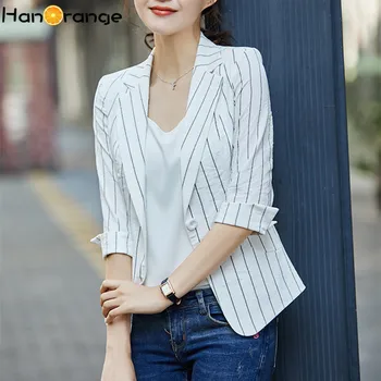 Half Sleeve Small Women Striped Blazer 2020 Spring Summer Temperament Slim Chic Single Button Jacket
Half Sleeve Small Women Striped Blazer 2020 Spring Summer Temperament Slim Chic Single Button Jacket