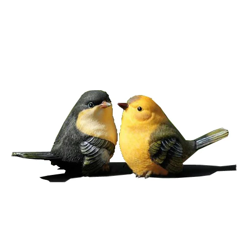 Pair Lifelike Resin Bird For Toy Desk Home Garden Ornaments Decoration Pair Lifelike Resin Bird For Toy Desk Home Garden Ornaments Decoration