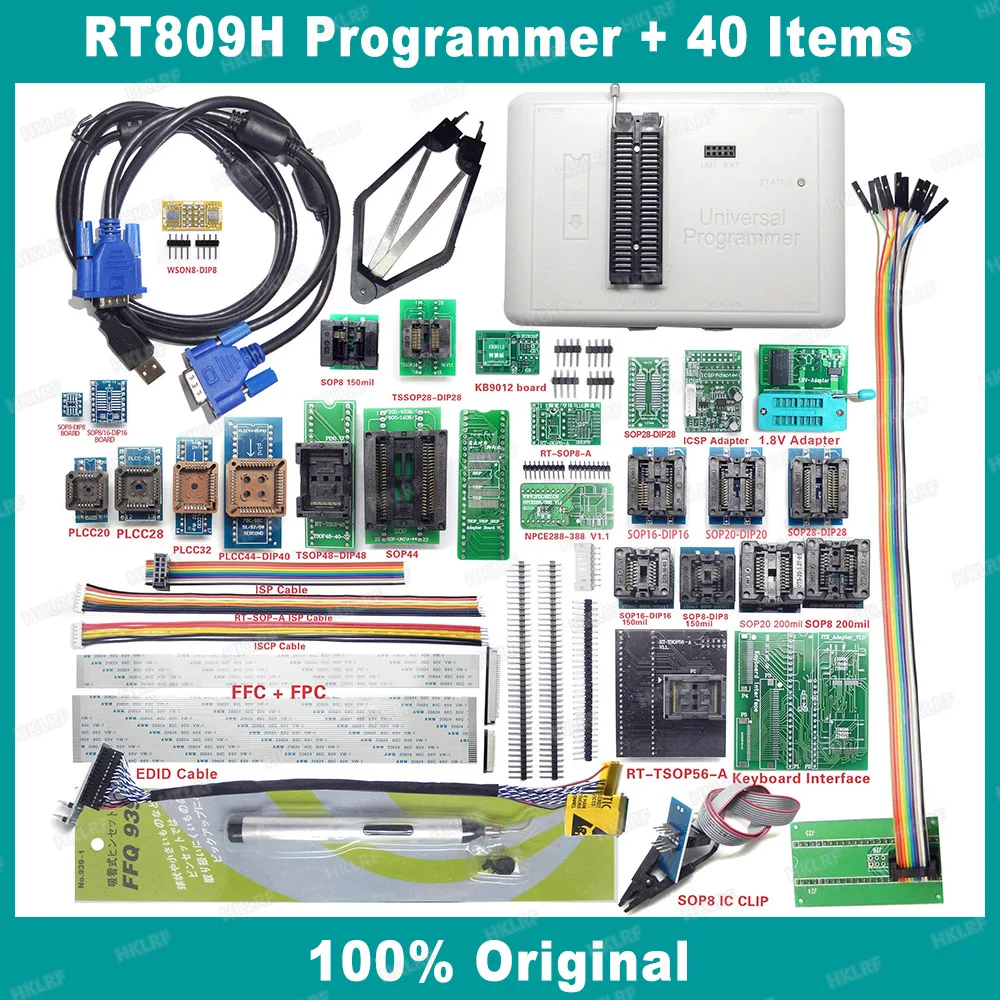 100% оригинальный новый RT809H EMMC Nand FLASH универсальный программатор TSOP56/TSOP48 кабель EDID