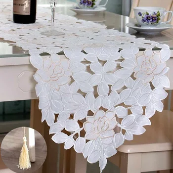 New Lace Embroidered Flowers Table Runner White Dining Room Tablecloth Cover 2 Sizes Party Banquet Wedding Decoration Accessorie
New Lace Embroidered Flowers Table Runner White Dining Room Tablecloth Cover 2 Sizes Party Banquet Wedding Decoration Accessorie