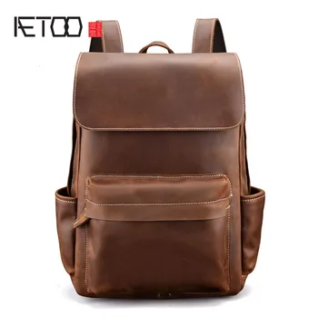 AETOO Men vintage crazy horse leather backpack Unisex cow leather 15" Laptop rucksack Women Thick real leather school bag casual
AETOO Men vintage crazy horse leather backpack Unisex cow leather 15" Laptop rucksack Women Thick real leather school bag casual