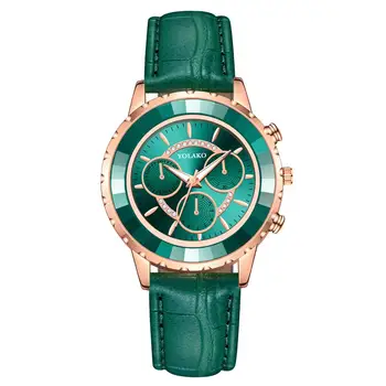 Luxury Fashion Three Eyes Dial Women Green Watch Quartz Leather Ladies Wristwatches 2020 YOLAKO Brand Woman Clock Montre Femme
Luxury Fashion Three Eyes Dial Women Green Watch Quartz Leather Ladies Wristwatches 2020 YOLAKO Brand Woman Clock Montre Femme