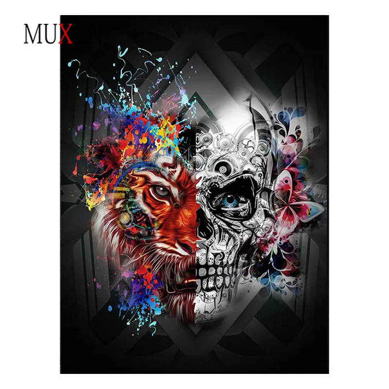 Needlework 5D Diy Diamond Painting Cross Stitch Skull Tiger Pattern Diamond Embroidery Full Square Diamond Mosaic Art Decorep446
Needlework 5D Diy Diamond Painting Cross Stitch Skull Tiger Pattern Diamond Embroidery Full Square Diamond Mosaic Art Decorep446