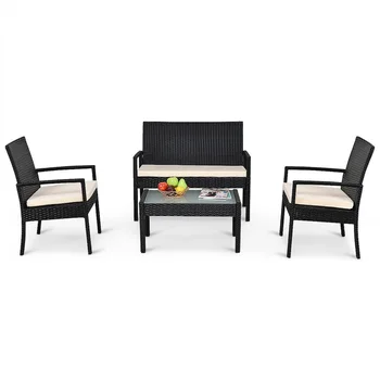 4 PCS/Set Outdoor Patio Furniture Set Table Chair Sofa Cushioned Seat Garden Lightweight Rattan Material Backyard
4 PCS/Set Outdoor Patio Furniture Set Table Chair Sofa Cushioned Seat Garden Lightweight Rattan Material Backyard