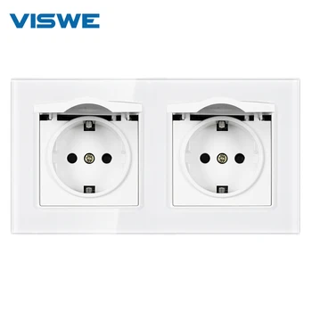 VISWE EU Standard Power Socket,White Crystal Glass Panel,AC110-250V 16A Wall Power Socket With Double Waterproof Cover
VISWE EU Standard Power Socket,White Crystal Glass Panel,AC110-250V 16A Wall Power Socket With Double Waterproof Cover