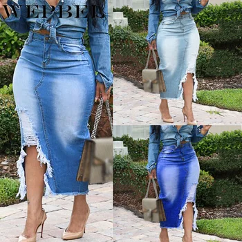 WEPBEL Women's Fashion Solid Color High Waist Hollow Tight Hole Denim Long Skirt Bodycon Midi Skirt
WEPBEL Women's Fashion Solid Color High Waist Hollow Tight Hole Denim Long Skirt Bodycon Midi Skirt