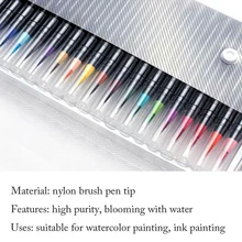 20/24/48 couleur double pointe pinceau stylos marqueurs d'eau Art peinture aquarelle stylo ensemble pour école LAD-vente(China)