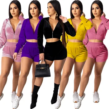 NCLAGEN Fashion Velour Two Piece Set Long Sleeve Zip Up Cardigans Hooded Hoodies Crop Top Women Casual Shorts Streetwear Outfit
NCLAGEN Fashion Velour Two Piece Set Long Sleeve Zip Up Cardigans Hooded Hoodies Crop Top Women Casual Shorts Streetwear Outfit