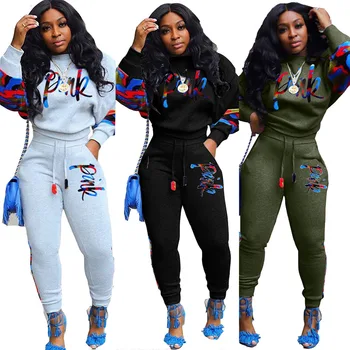 Plus Size 2 Two Piece Set Women track suit tops and pants embroidery suit fashion jogging femme sets 2 piece outfits sweat suits 
Plus Size 2 Two Piece Set Women track suit tops and pants embroidery suit fashion jogging femme sets 2 piece outfits sweat suits