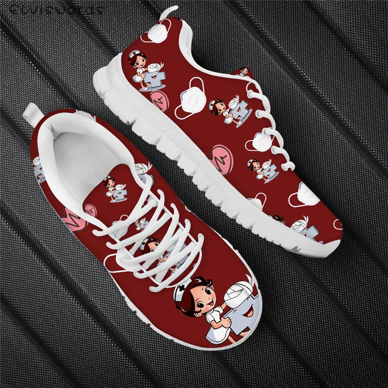 ELVISWORDS New Fashion Women Casual Flats Cartoon Nurse Heart Print Breathable Mesh Sneakers Teenager Girls Red Running Shoes
ELVISWORDS New Fashion Women Casual Flats Cartoon Nurse Heart Print Breathable Mesh Sneakers Teenager Girls Red Running Shoes
