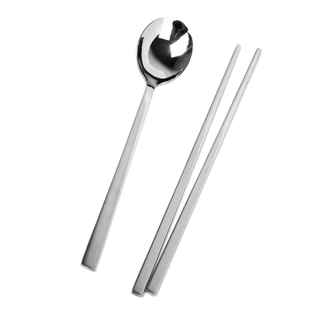 2 Pairs Reusable Dishwasher-safe Chopsticks and Spoons Set , Food Grade Stainless Steel 2 Pairs Reusable Dishwasher-safe Chopsticks and Spoons Set , Food Grade Stainless Steel