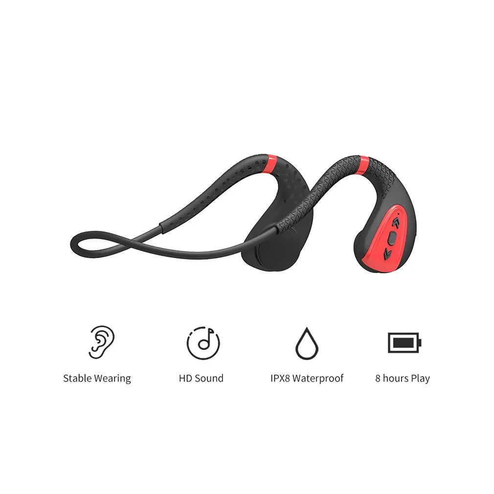 

Wireless EarphonesQ1 IPX8 Waterproof Bluetooth Headphones Swimming Sport Earbuds Headset Stereo 8G Memory MP3 Player